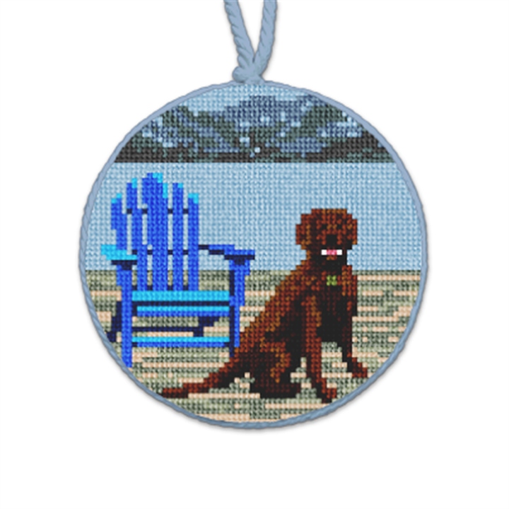 Day at the Lake Needlepoint Ornament 