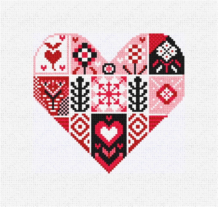 Dazzling Patchwork Valentine Needlepoint Kit