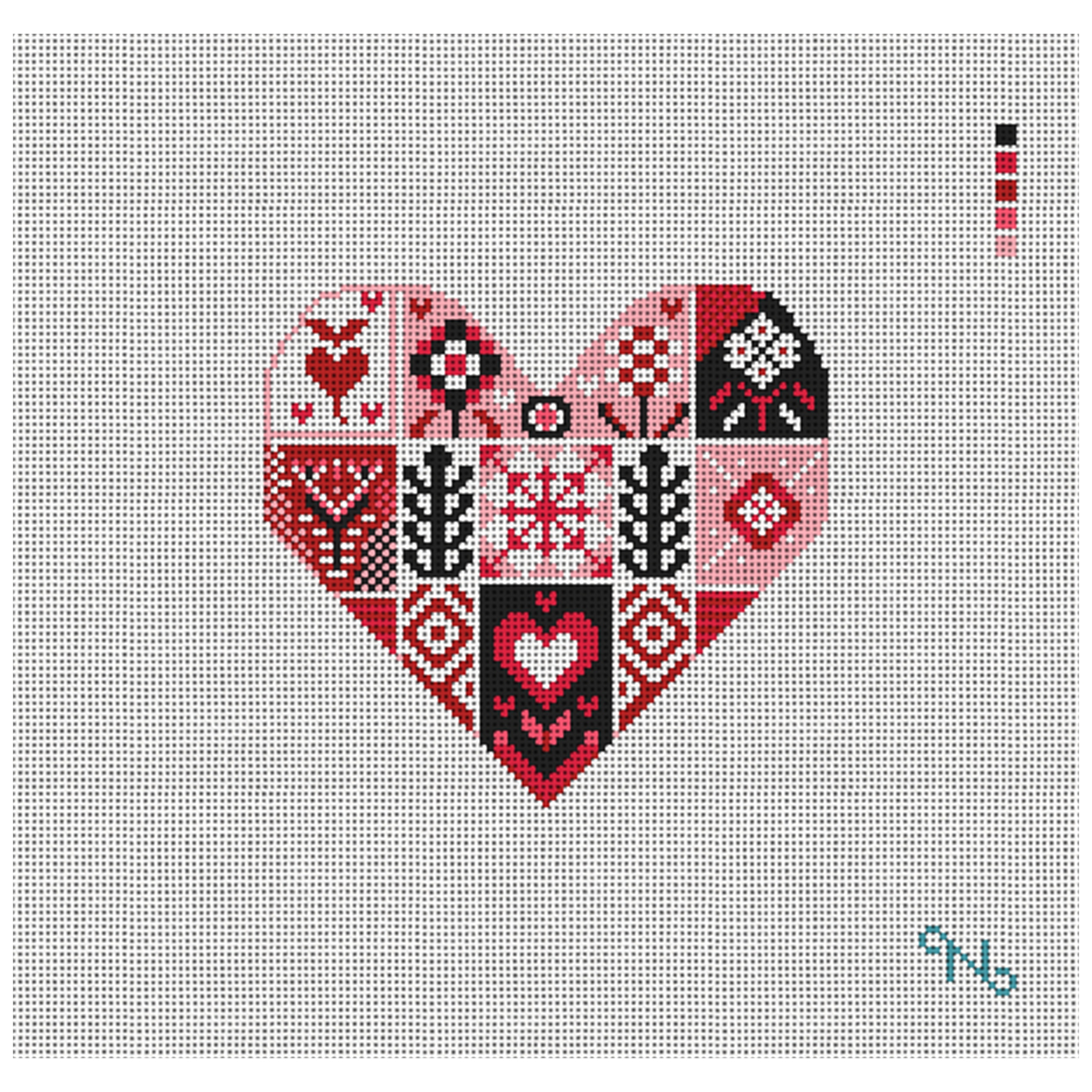 Dazzling Patchwork Valentine Needlepoint Kit