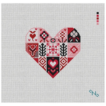 Dazzling Patchwork Valentine Needlepoint Kit