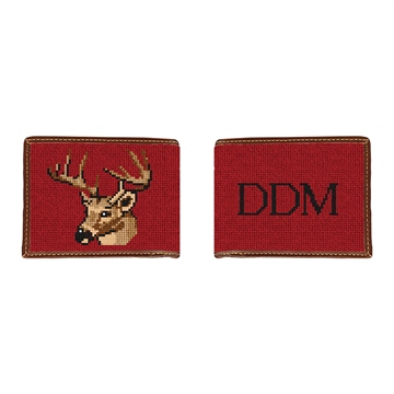 Deer Head Needlepoint Wallet