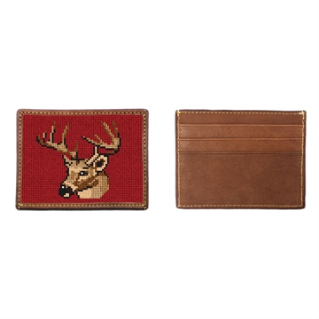 Deer Hunting Needlepoint Card Wallet