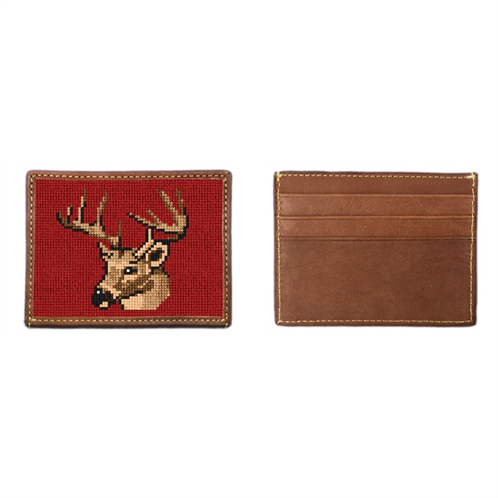 Deer Hunting Needlepoint Card Wallet