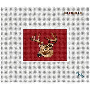 Deer Hunting Needlepoint Card Wallet Kit Stitched Preview