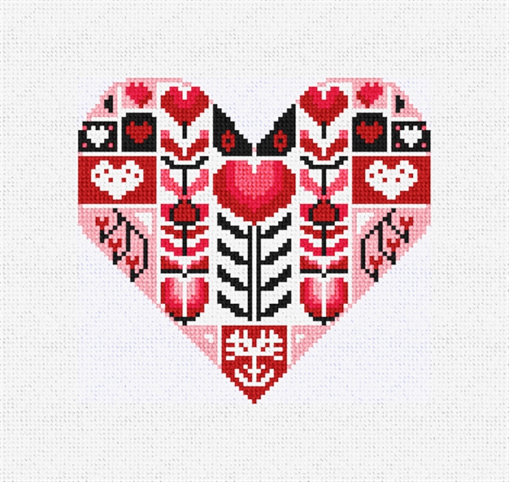 Delightful Patchwork Valentine Needlepoint Kit