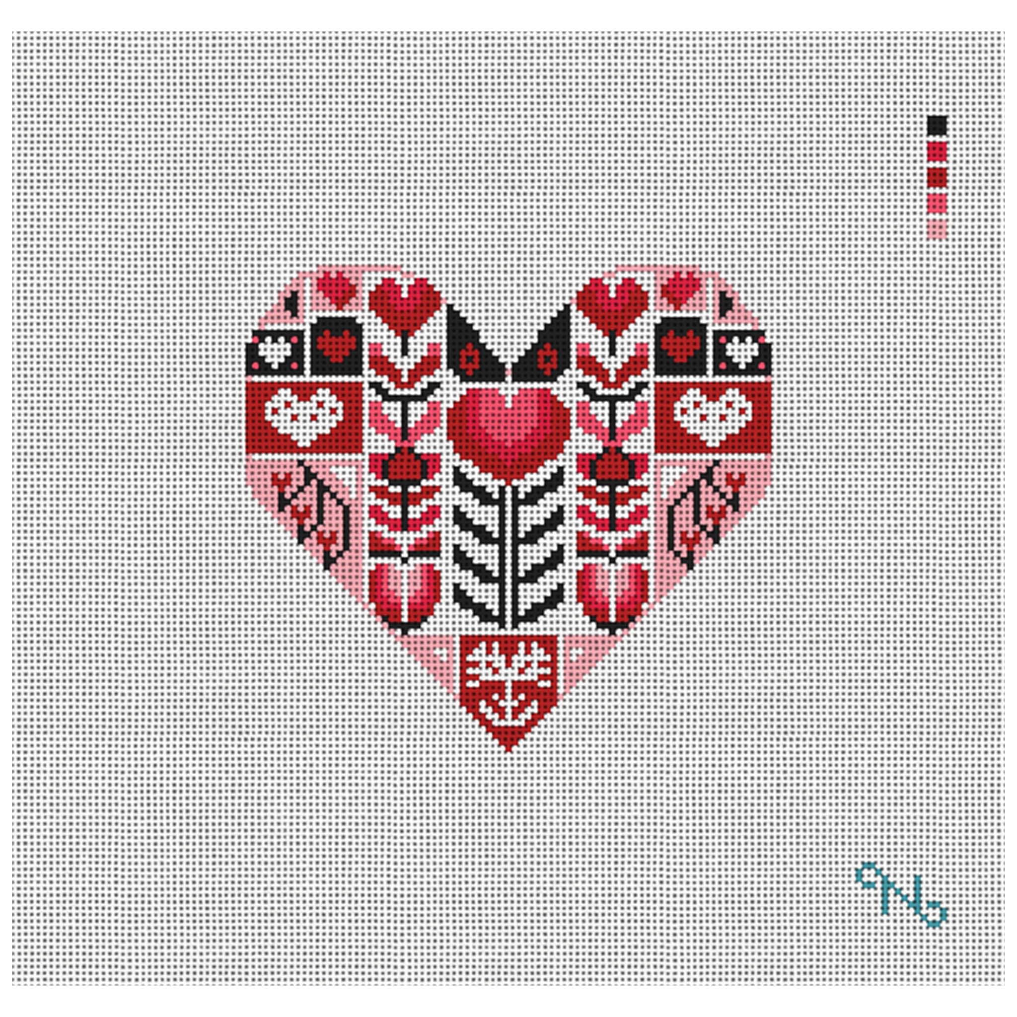 Delightful Patchwork Valentine Needlepoint Kit