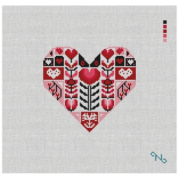 Delightful Patchwork Valentine Needlepoint Kit