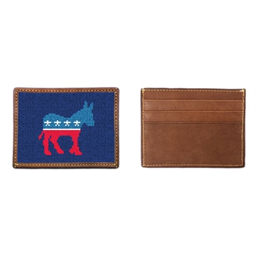 Democratic Needlepoint Card Wallet