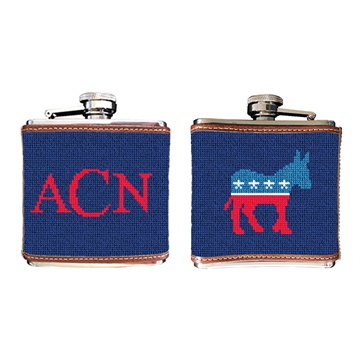 Democratic Needlepoint Flask