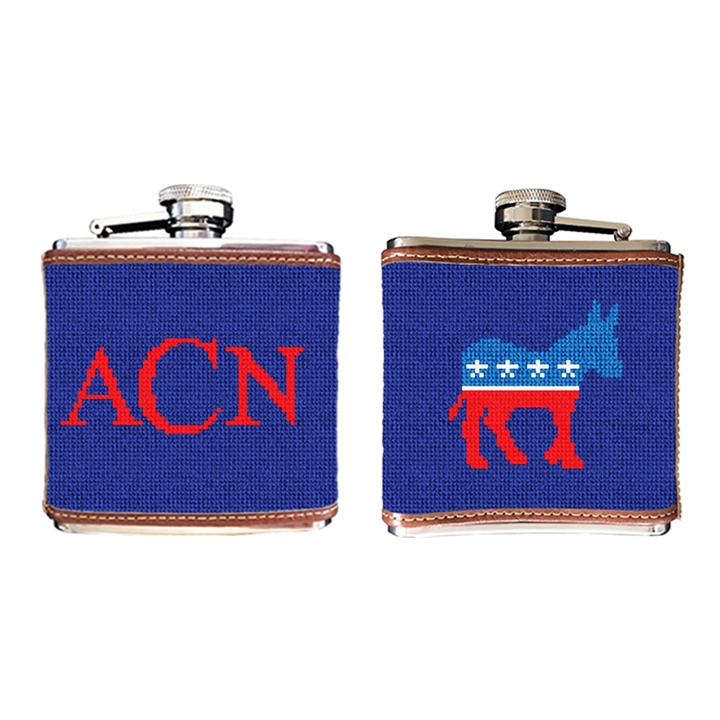 Democratic Needlepoint Flask