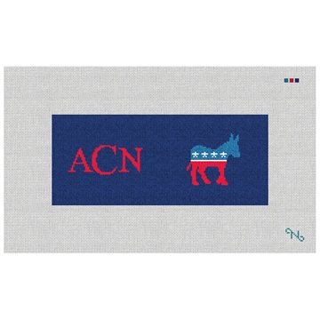 Democratic Needlepoint Flask Kit Stitched Preview