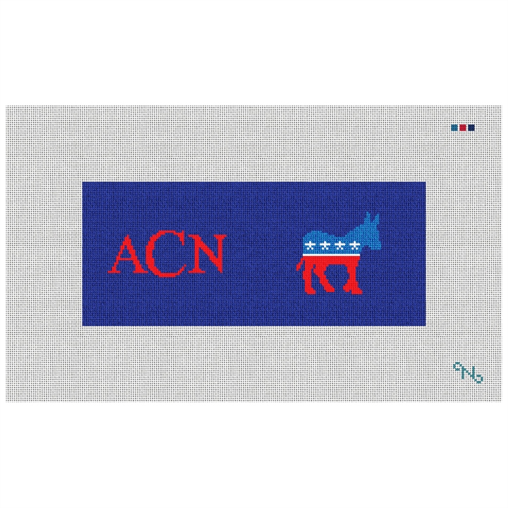 Democratic Needlepoint Flask Kit Stitched Preview