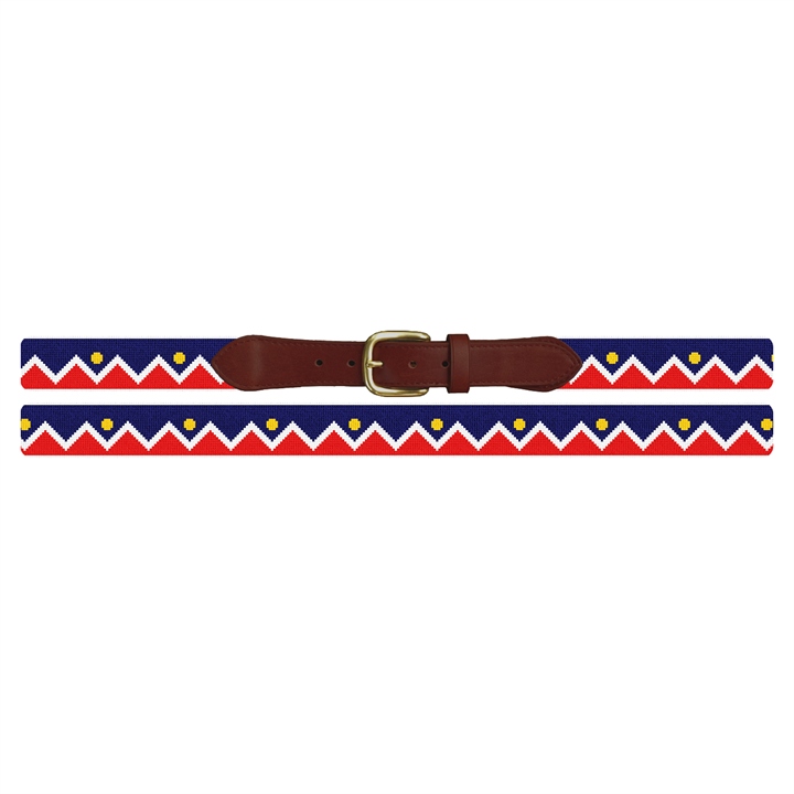 Denver Colorado Flag Needlepoint Belt