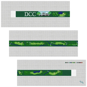 Denver Country Club Golf Needlepoint Belt Kit Stitched Preview