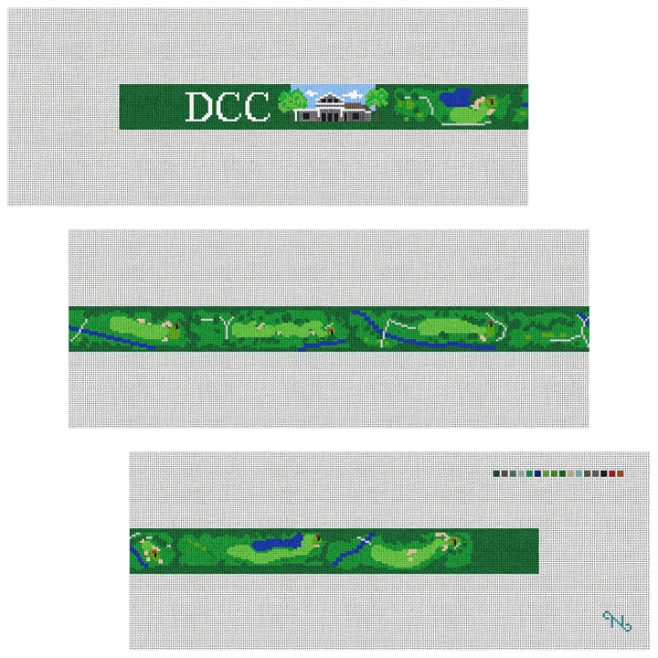 Denver Country Club Golf Needlepoint Belt Kit Stitched Preview
