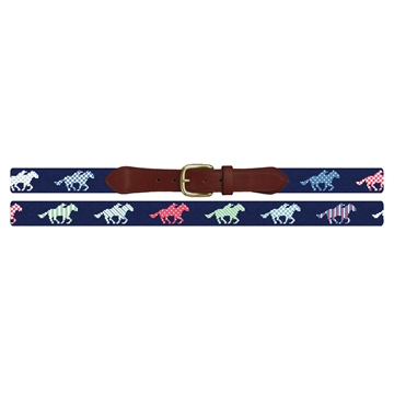 Derby Day Needlepoint Belt