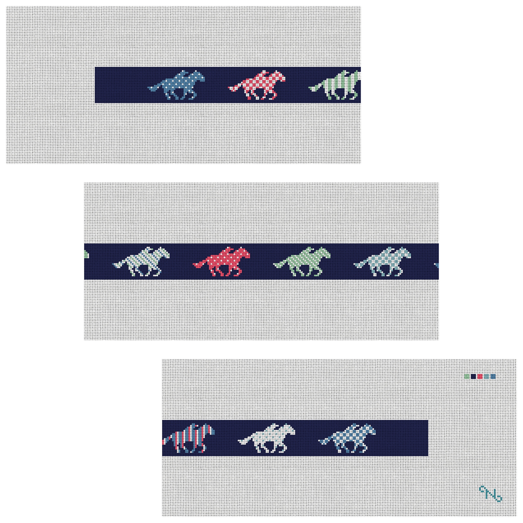 Derby Day Needlepoint Belt Kit