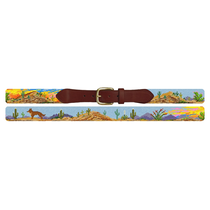 Desert Sunset Landscape Needlepoint Belt 