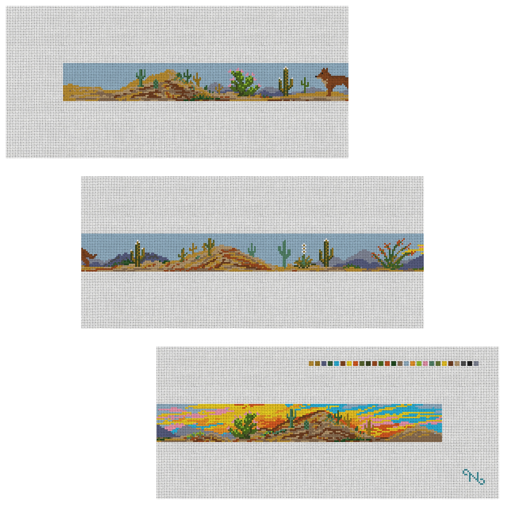Desert Sunset Landscape Needlepoint Belt Kit