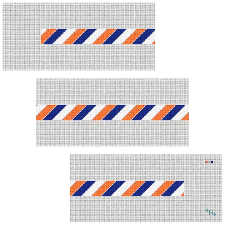 Diagonal Stripe Needlepoint Belt Kit Stitched Preview