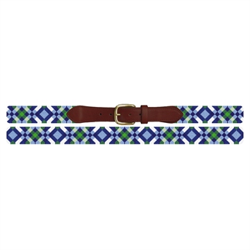 Diamond Plaid Needlepoint Belt