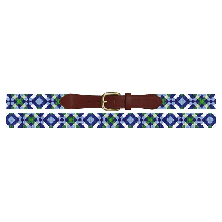 Diamond Plaid Needlepoint Belt