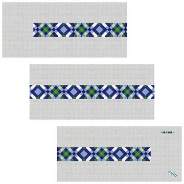 Diamond Plaid Needlepoint Belt Kit Stitched Preview