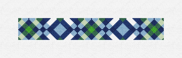 Diamond Plaid Needlepoint Key Fob Kit