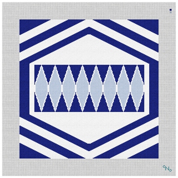Diamonds Needlepoint Kit Stitched Preview