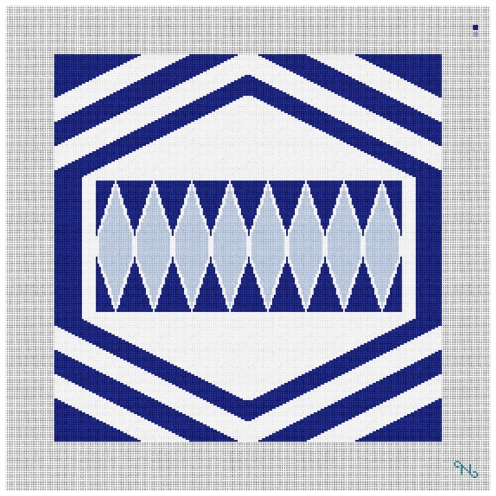 Diamonds Needlepoint Kit Stitched Preview