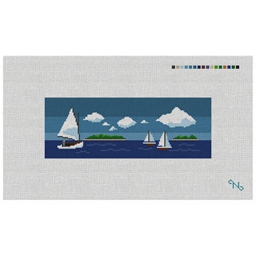 Dingy Sailboat Needlepoint Wallet Kit
