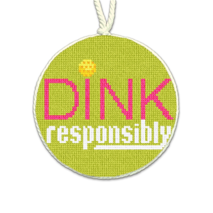 Dink Responsibly Needlepoint Ornament