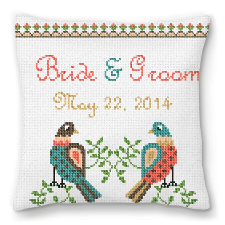 Dove Love Custom Wedding Ring Bearer Pillow