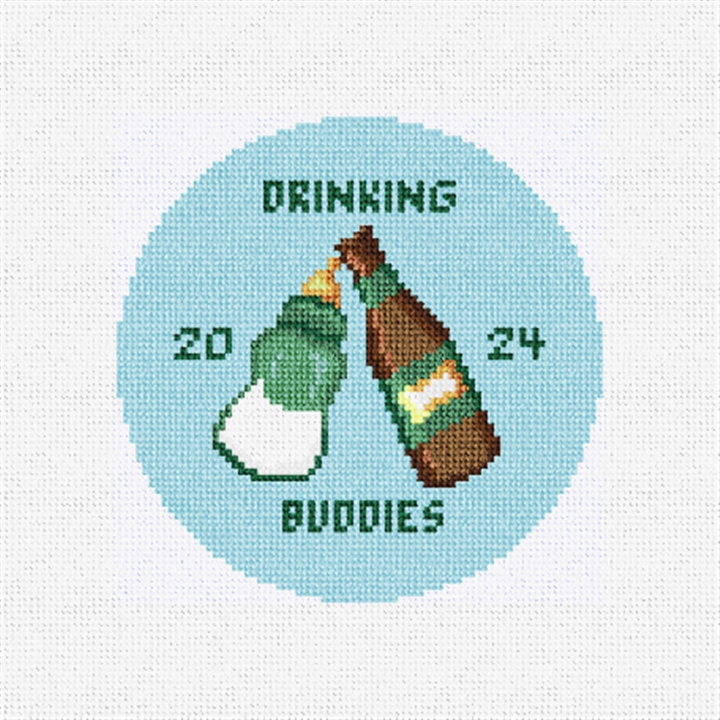 Drinking Buddies Needlepoint Ornament Kit
