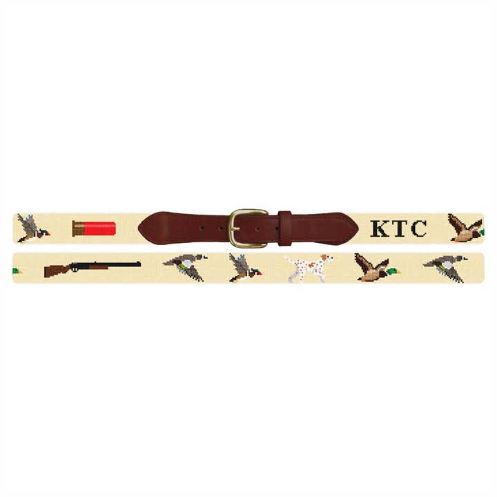 Duck Hunting Needlepoint Belt
