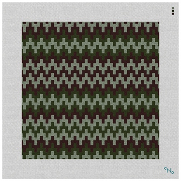 Earth Puebla Needlepoint Kit Stitched Preview