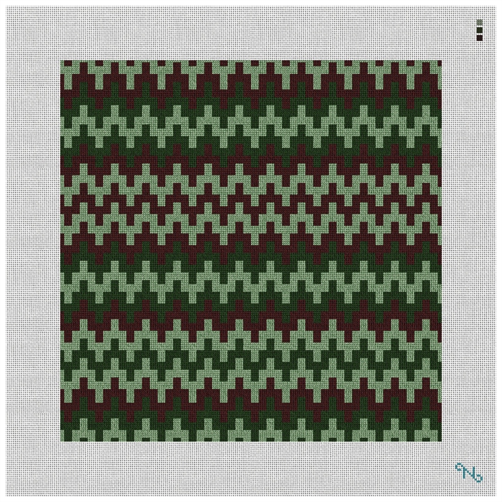 Earth Puebla Needlepoint Kit Stitched Preview