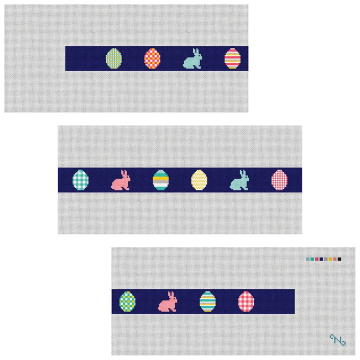 Easter Needlepoint Belt Kit Stitched Preview