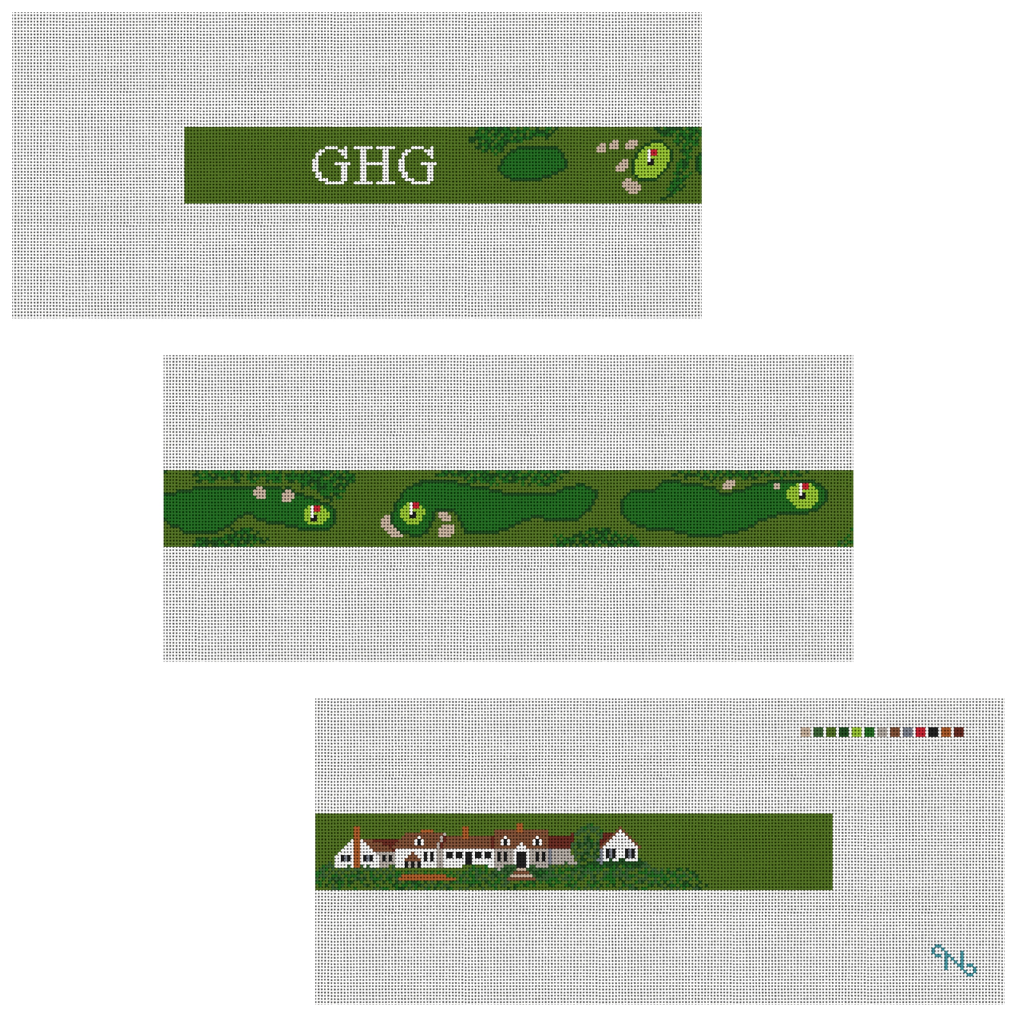Eastward Ho! Golf Course Needlepoint Belt Kit