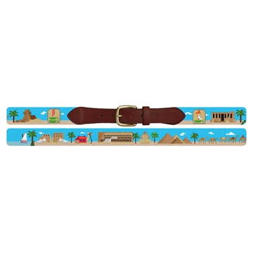 Egyptian Pyramids Needlepoint Belt