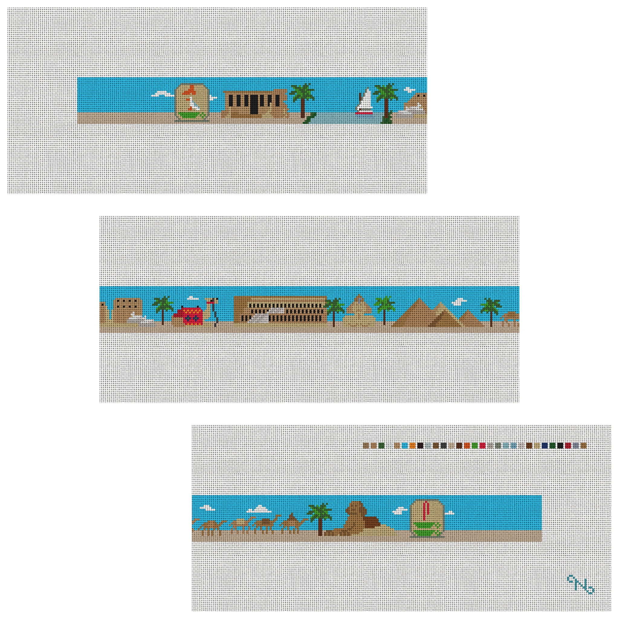 Egyptian Pyramids Needlepoint Belt Kit