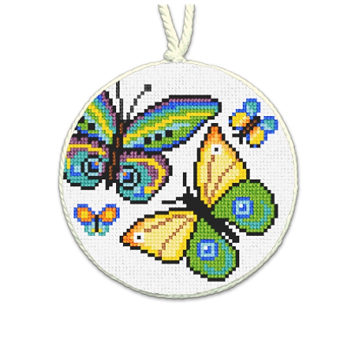 Elegant Butterflies Needlepoint Ornament