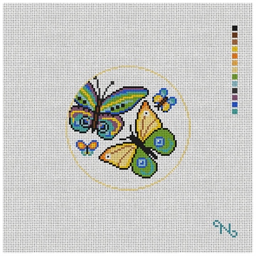 Elegant Butterflies Needlepoint Ornament Kit