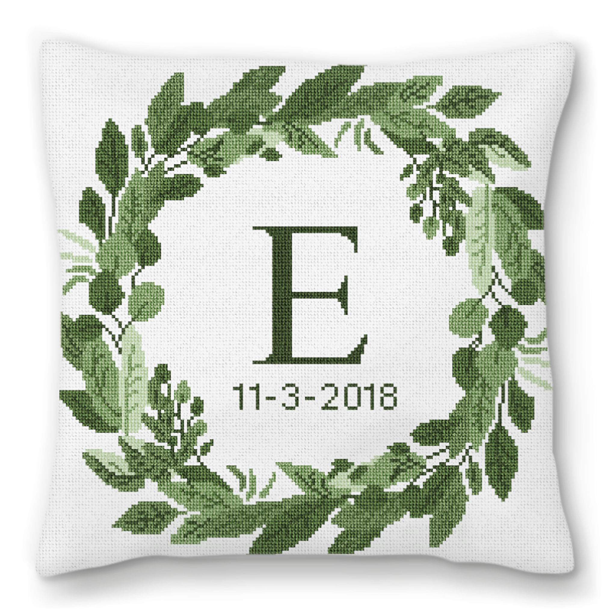 Elegant Wreath Needlepoint Pillow