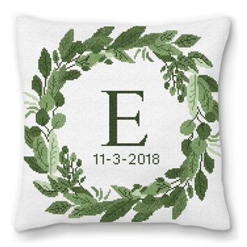Elegant Wreath Needlepoint Pillow