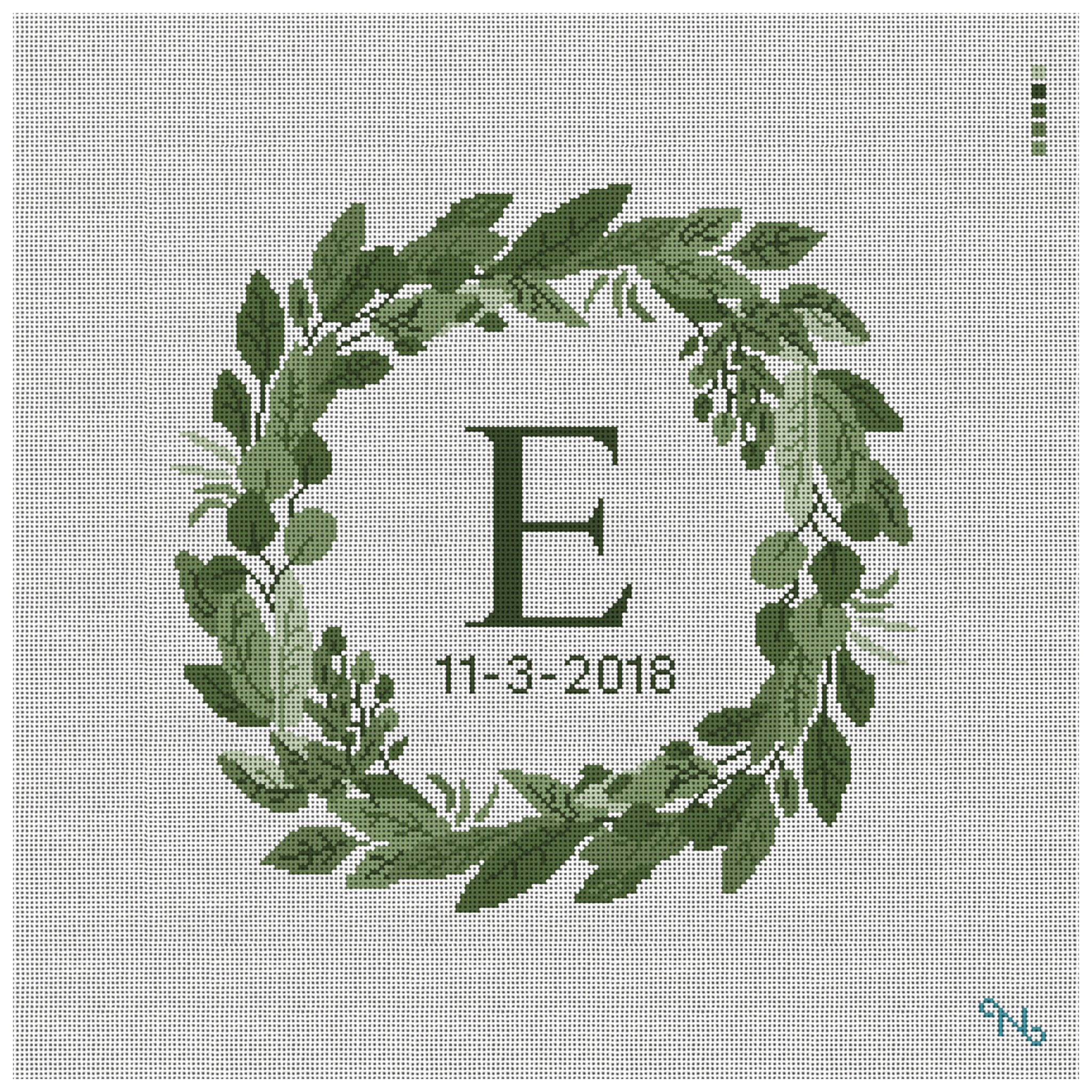 Elegant Wreath Needlepoint Pillow Kit