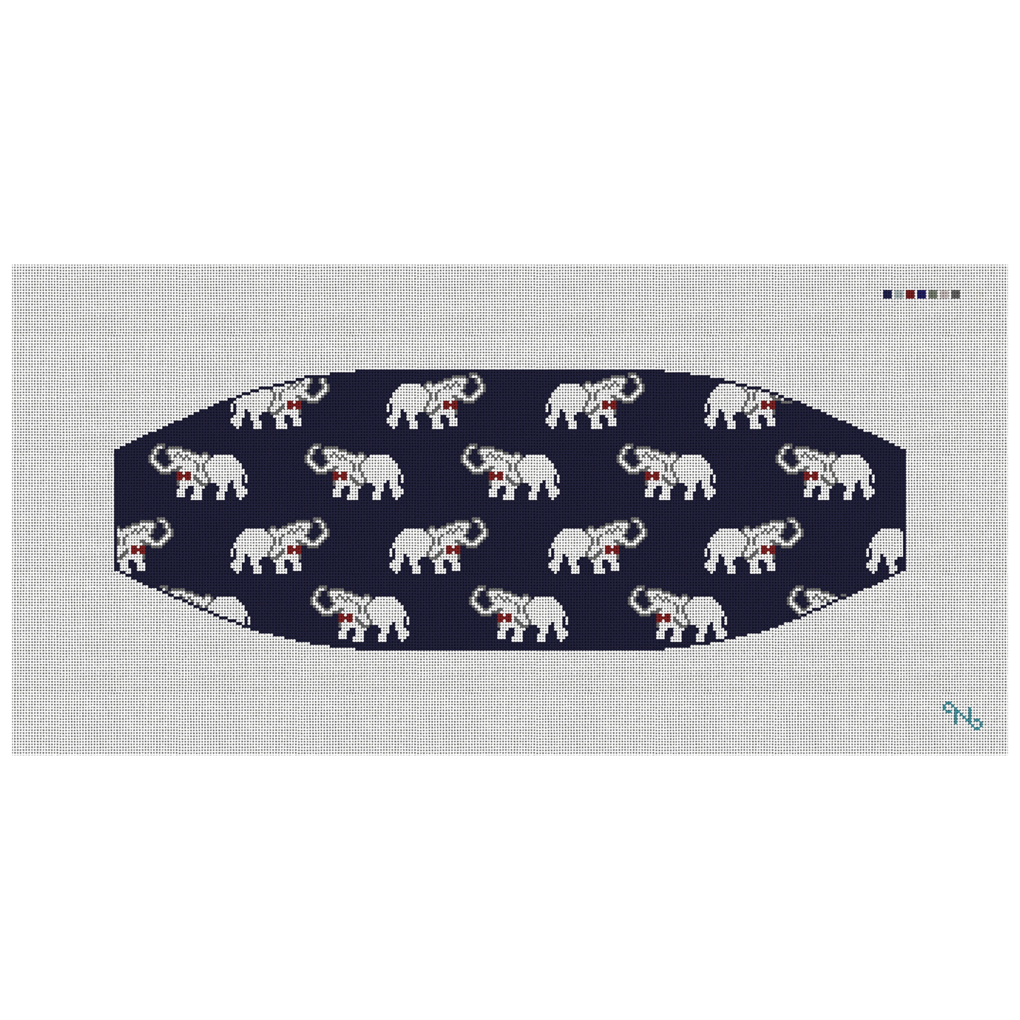 Elephant Cummerbund Needlepoint Kit