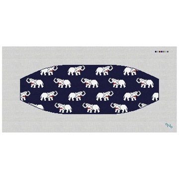 Elephant Cummerbund Needlepoint Kit Stitched Preview