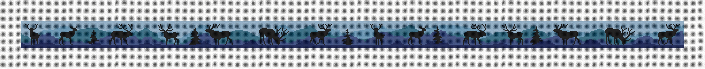 Elk Blue Needlepoint Belt Kit
