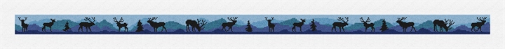 Elk Blue Needlepoint Belt Kit Stitched Preview